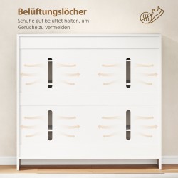 Kenkäkaappi 10 hyllyä 25–30 parille lastulevy/MDF 106,4x34x108,5 cm valkoinen