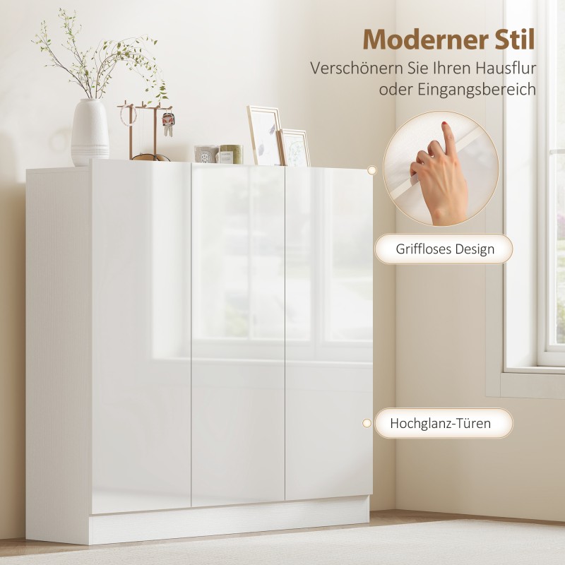 Kenkäkaappi 10 hyllyä 25–30 parille lastulevy/MDF 106,4x34x108,5 cm valkoinen