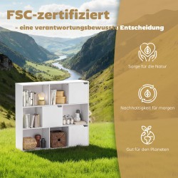 Kirjahylly 9 lokeroa 3 ovea lastulevy 106 x 24 x 95 cm valkoinen