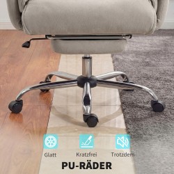 Toimistotuoli korkeaselkäinen kallistuva jalkatuella ja käsinojilla 75 x 77 x 110–118 cm vaaleanharmaa