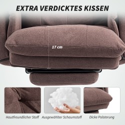 Työtuoli säädettävä selkänoja ja jalkatuki samettipintainen teräsrunko kahvinruskea