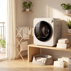 Kompakti kuivausrumpu 4 kg, 5 ohjelmaa, 400/800 W, 60 °C, seinä- ja vapaasti seisova, valkoinen