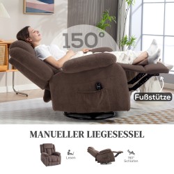 Hierova lepotuoli 8 värinäpistettä 5 tilaa lannerangan lämpö keinutoiminto ruskea