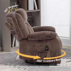 Hierova lepotuoli 8 värinäpistettä 5 tilaa lannerangan lämpö keinutoiminto ruskea