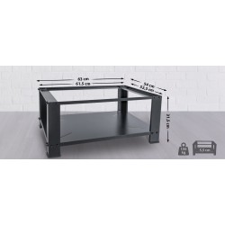 Monikäyttöinen metallinen jalusta kodinkoneille säilytystilalla