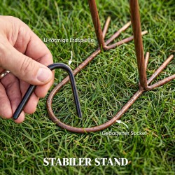 Metallinen flamingo puutarhakoriste ulkokäyttöön, 2 kpl setti, punavalkoinen