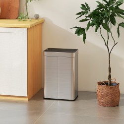 Automaattinen sensoriroskakori 55 L, perhoskansi, ruostumaton teräs, hopea/musta