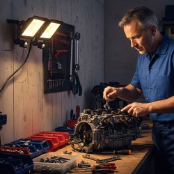 Työvalaisin 50 W ulkokäyttöön, 3 tilaa, liiketunnistin, 2 kpl, alumiini, IP65, musta