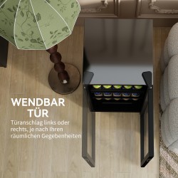 Juomajääkaappi lasiovella 93 L, säädettävät hyllyt, 2–14 °C, musta