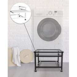 Korotettu jalusta pesukoneelle ja kodinkoneille säilytystilalla ja korkeussäädöllä