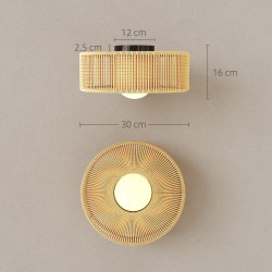 Boho kattovalaisin hamppuköysivarjostimella, G9 LED, Ø30 cm, vaaleanruskea-musta