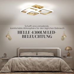 LED-kattovalaisin olohuoneeseen 40 W 4300 lm 3500K/4500K/6000K 48 x 46 x 13 cm kulta