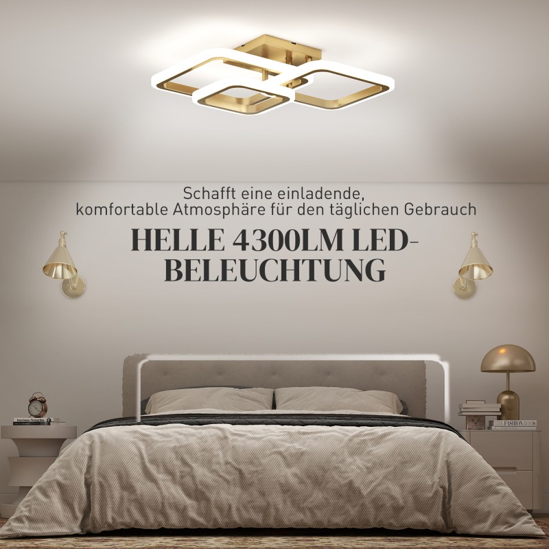 LED-kattovalaisin olohuoneeseen 40 W 4300 lm 3500K/4500K/6000K 48 x 46 x 13 cm kulta