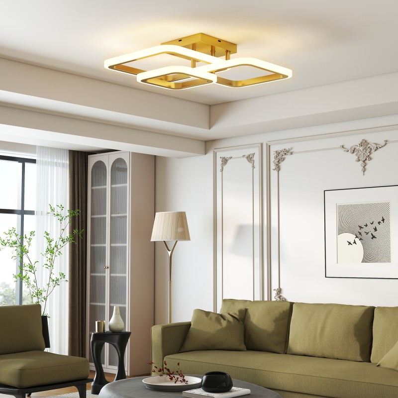 LED-kattovalaisin olohuoneeseen 40 W 4300 lm 3500K/4500K/6000K 48 x 46 x 13 cm kulta