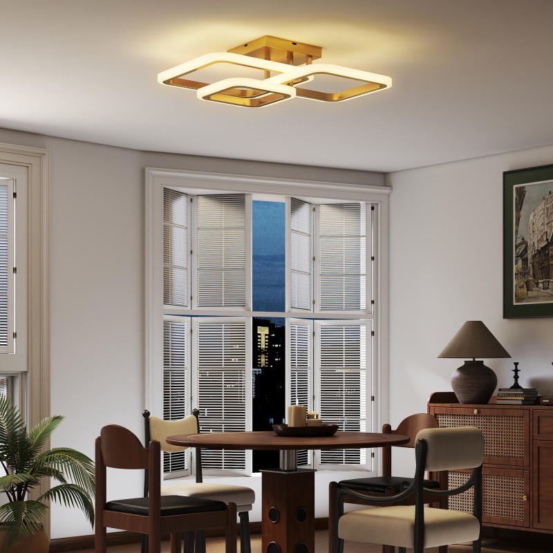 LED-kattovalaisin olohuoneeseen 40 W 4300 lm 3500K/4500K/6000K 48 x 46 x 13 cm kulta