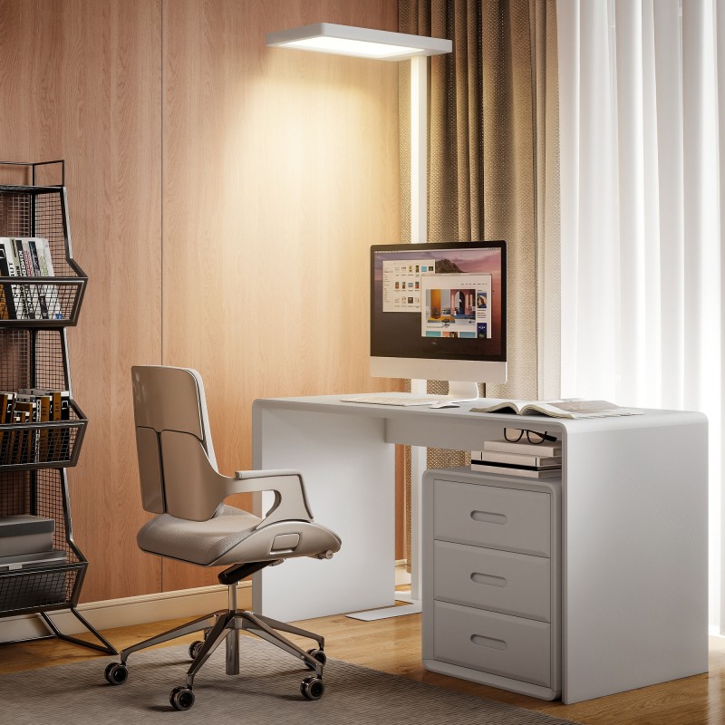 LED-lattiavalaisin kaukosäätimellä, säädettävä kirkkaus ja värilämpötila, metalli/muovi, valkoinen