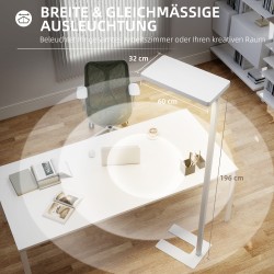 LED-lattiavalaisin kaukosäätimellä, säädettävä kirkkaus ja värilämpötila, metalli/muovi, valkoinen