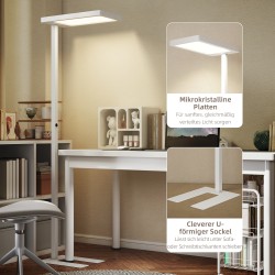 LED-lattiavalaisin kaukosäätimellä, säädettävä kirkkaus ja värilämpötila, metalli/muovi, valkoinen