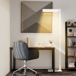 LED-lattiavalaisin kaukosäätimellä, säädettävä kirkkaus ja värilämpötila, metalli/muovi, valkoinen