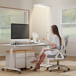 LED-lattiavalaisin kaukosäätimellä, säädettävä kirkkaus ja värilämpötila, metalli/muovi, valkoinen