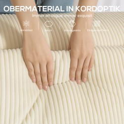 3-istuttava sohva olohuoneeseen, vaahtomuovirakenne, cord-kangas, leveät käsinojat, beige