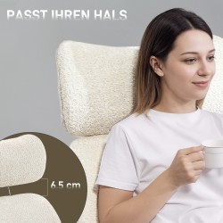 Ergonominen työtuoli säädettävällä niskatuella ja keinutoiminnolla, kangasverhoilu, harmaanvalkoinen