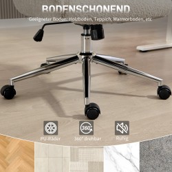 Ergonominen työtuoli säädettävällä niskatuella ja keinutoiminnolla, kangasverhoilu, harmaanvalkoinen