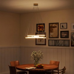 LED-kattovalaisin 50 W, 5 säädettävää valoputkea, Ø82 cm, kulta/valkoinen