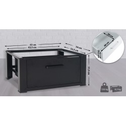 Pesukoneen alusta laatikolla, 31,5 cm korkea, 150 kg kantavuus