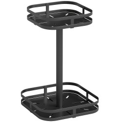 Pyörivä maustehylly 2 tasoinen metallia 24 x 24 x 38 cm musta