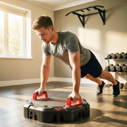 Treenilauta 7-in-1 punnerruslauta vastuskuminauhoilla ja oviankkurilla, punainen/musta