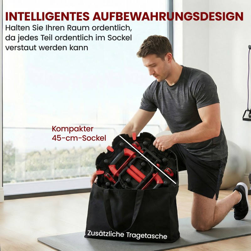 Treenilauta 7-in-1 punnerruslauta vastuskuminauhoilla ja oviankkurilla, punainen/musta