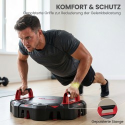 Treenilauta 7-in-1 punnerruslauta vastuskuminauhoilla ja oviankkurilla, punainen/musta