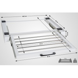 Tilaa säästävä pesukoneliitoskehys Sebastian pyykkitelineellä