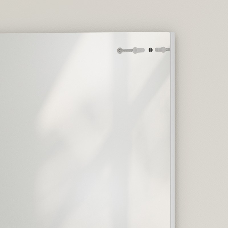 Kylpyhuoneen seinäpeili hyllyllä 50 x 60 cm valkoinen melamiinipinnoitettu lastulevy