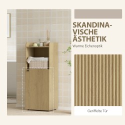 Kylpyhuonekaappi säädettävällä hyllyllä 40 x 31 x 104 cm keltainen tammi