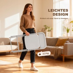 Taittotuolit aikuisille muovi ja teräs 6 kpl valkoinen