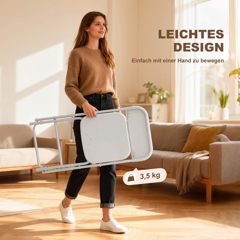 Taittotuolit aikuisille muovi ja teräs 6 kpl valkoinen