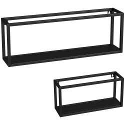 Seinähyllyt teräs 2 kpl kantavuus 15 kg per hylly musta