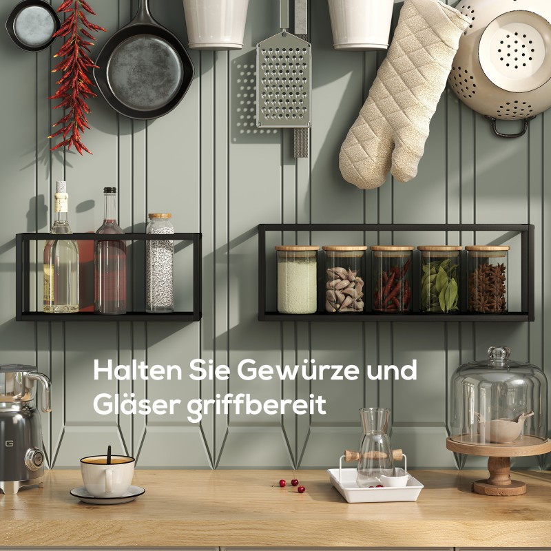 Seinähyllyt teräs 2 kpl, kantavuus 15 kg per hylly, musta