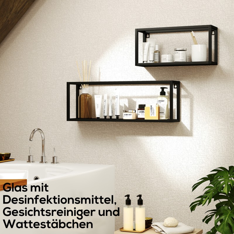 Seinähyllyt teräs 2 kpl, kantavuus 15 kg per hylly, musta