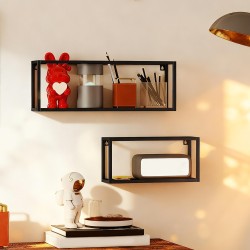 Seinähyllyt teräs 2 kpl, kantavuus 15 kg per hylly, musta