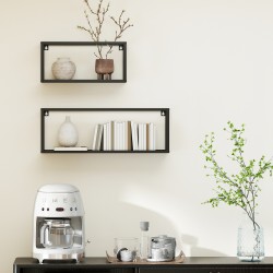 Seinähyllyt teräs 2 kpl, kantavuus 15 kg per hylly, musta