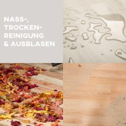 Märkä-kuivaimuri terässäiliöllä 20 L, 1200 W, rullattava, puhallustoiminto, hopea/musta/keltainen