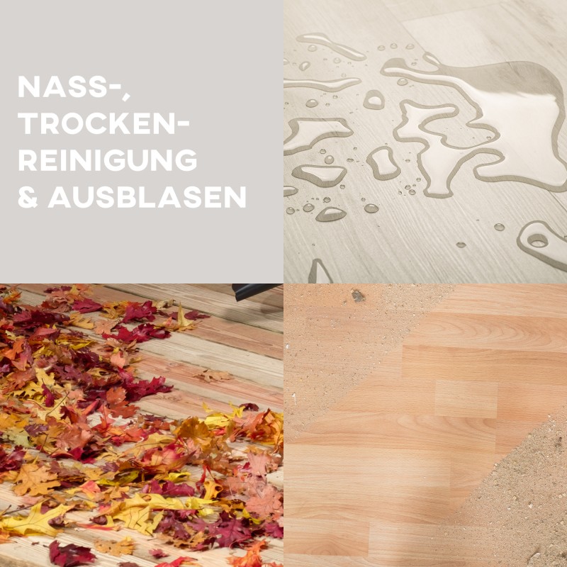 Märkä-kuivaimuri terässäiliöllä 20 L, 1200 W, rullattava, puhallustoiminto, hopea/musta/keltainen