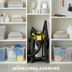 Märkä-kuivaimuri terässäiliöllä 20 L, 1200 W, rullattava, puhallustoiminto, hopea/musta/keltainen