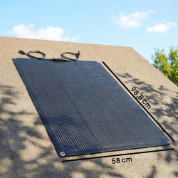 Kannettava aurinkopaneeli 100 W 18 V ulkokäyttöön, 2x USB, LCD-ohjain, IP67, musta