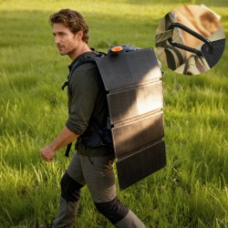 Taittuva aurinkolaturi 36 W, kannettava IP67-suojattu aurinkopaneeli USB-C/USB-A, harmaa