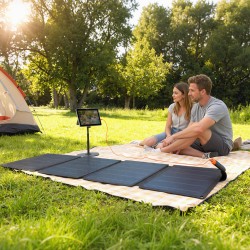 Taittuva aurinkolaturi 36 W, kannettava IP67-suojattu aurinkopaneeli USB-C/USB-A, harmaa