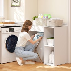 Pesukoneen päälle asennettava kaappi kylpyhuoneeseen, lastulevy, 96 x 60 x 90,5 cm, valkoinen